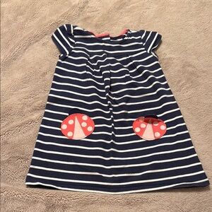 Gymboree Navy Striped Kids Dress with Ladybug Pockets